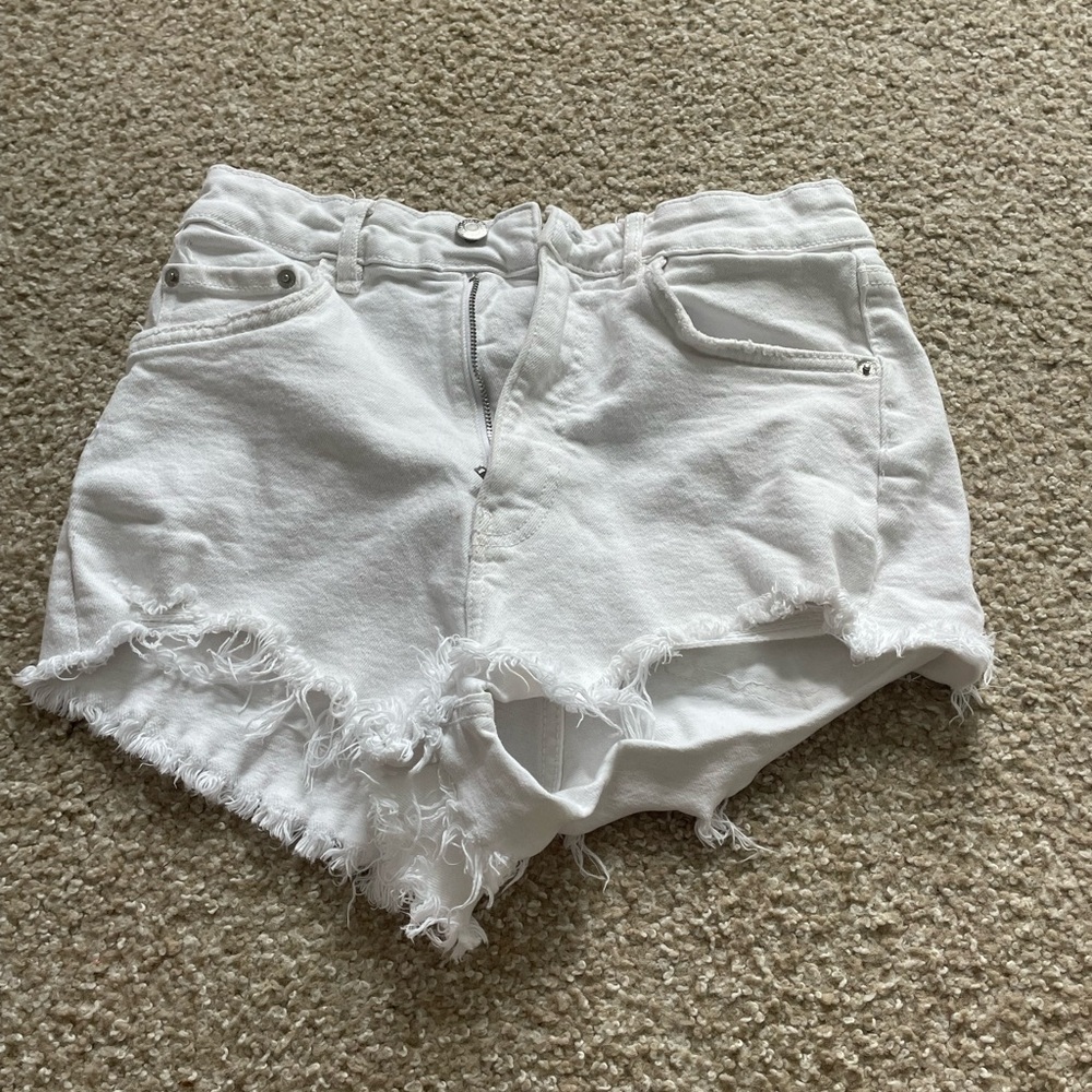 White Zara Jean shorts